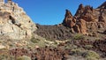 Las CaÃÂ±adas del Teide, Tenerife. Petrified lava and impresses with its rocks ruined by erosion.