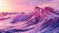 Purple ocean waves at dusk under a rosy sky Royalty Free Stock Photo