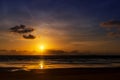 Breathtaking view of the setting sun on the beach Royalty Free Stock Photo