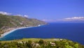 breathtaking view of Sicily, Ionian Sea near Taormina, mainland Italy view