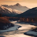 Majestic Mountain Landscape at Sunset