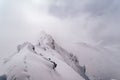 Breathtaking view of the snow covered Alps in Mont Blanc Massif Royalty Free Stock Photo