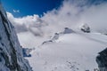 Breathtaking view of the snow covered Alps in Mont Blanc Massif Royalty Free Stock Photo
