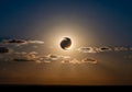 A breathtaking view of a solar eclipse with the moon perfectly aligned with the sun Royalty Free Stock Photo