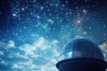 Starry Night Sky with Observatory Dome, AI Generated
