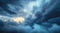 Dramatic Storm Cloudscape: Lightning Strikes Through Dark and Moody Skies Royalty Free Stock Photo