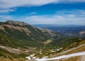 Stunning landscape of Tatra National Park with mountains in sunny spring day with blue sky nearby Zakopane village, Poland Royalty Free Stock Photo