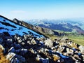 A breathtaking view from the top of Brisi in the Churfirsten mountain chain