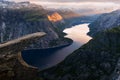 Breathtaking view of Trolltunga rock Royalty Free Stock Photo