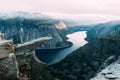 Breathtaking view of Trolltunga rock