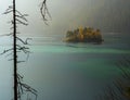 Breathtaking view of Zugspitze lake surrounded with forests in Eibsee