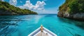 Breathtaking Vista Of A Boat Gliding Through Crystalclear Caribbean Waters Royalty Free Stock Photo
