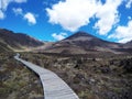 Breathtaking volcanic landscape view with the mount Ngauruhoe in the background. One of the great walks in New Zealand, North Isla Royalty Free Stock Photo