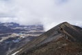 Breathtaking volcanic landscape view from the top of mount Ngauruhoe. One of the great walks in New Zealand, North Island. The mos Royalty Free Stock Photo