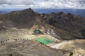 Breathtaking volcanic landscape view from the top of mount Ngauruhoe. One of the great walks in New Zealand, North Island. The mos Royalty Free Stock Photo