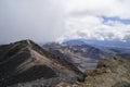 Breathtaking volcanic landscape view from the top of mount Ngauruhoe. One of the great walks in New Zealand, North Island. The mos Royalty Free Stock Photo