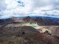 Breathtaking volcanic landscape view from the top of mount Ngauruhoe. One of the great walks in New Zealand, North Island. The mos
