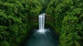 Breathtaking Waterfall in Lush Tropical Forest Royalty Free Stock Photo