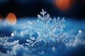 A breathtaking winter macro image, showcasing the elegance of snowflakes