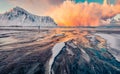 Breathtaking winter view of Lofoten Islands, Norway, Europe.