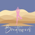 Breathwork Concept vector Illustration on a tranquil background