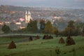 breb maramures in autumn fog traditional Romanian village