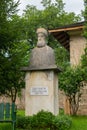 Brebu, Prahova, Romania - August 04, 2019: Constantin Brincoveanu bust statue situated in the Royal Court of Brebu Monastery