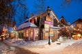 Breckenridge, Colorado, USA Downtown Streets at Night in the Winter Royalty Free Stock Photo