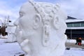 Breckenridge, Colorado, USA: Jan 28, 2018: The `woman side`...and, the man side Snow Sculpture