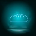 Bred blue neon vector icon. Simple element illustration from map and navigation concept. Bred blue neon vector icon. Real estate