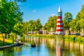 BREDA, NETHERLANDS, AUGUST 5, 2018: Lighthouse at the Valkenberg park at Breda, Netherlands