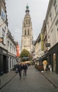 Breda, November 5th 2017: some locals walking in a shopping stre