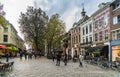 Breda, November 5th 2017: some locals walking in a shopping stre