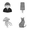 Breed, builder and other monochrome icon in cartoon style.travel, animal icons in set collection.