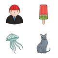 Breed, builder and other web icon in cartoon style.travel, animal icons in set collection.