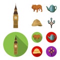 Breed dog, teapot, brewer .England country set collection icons in cartoon,flat style vector symbol stock illustration