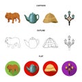 Breed dog, teapot, brewer .England country set collection icons in cartoon,outline,flat style vector symbol stock Royalty Free Stock Photo