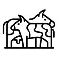 Breeding cows icon outline vector. Animal beef Royalty Free Stock Photo