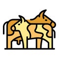 Breeding cows icon vector flat