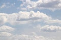 Breeze belt of cumulus clouds. Blue sky clouds fantastic background Royalty Free Stock Photo