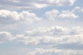 Breeze belt of cumulus clouds. Blue sky clouds fantastic filled background Royalty Free Stock Photo