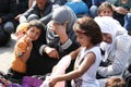 Syrian refugees at slovenian border