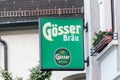 Logo and sign of Gosser Brau beer