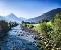 The Bregenzer Ach river in Au, Austria Royalty Free Stock Photo