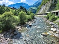 The Bregenzer Ach river in Au am Bregenzwald Royalty Free Stock Photo