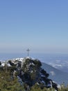 Breitenstein mountain summit cross in Bavaria, Germany Royalty Free Stock Photo