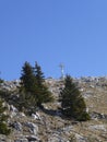 Breitenstein mountain summit cross in Bavaria, Germany Royalty Free Stock Photo