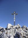 Breitenstein mountain summit cross in Bavaria, Germany Royalty Free Stock Photo