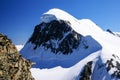 Breithorn peak in Swiss Alps seen from klein Matterhorn Royalty Free Stock Photo