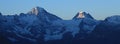 Breithorn and Tschingelhorn at sunrise Royalty Free Stock Photo